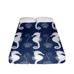 Seahorse And Shell Pattern Fitted Sheet (full/ Double Size)