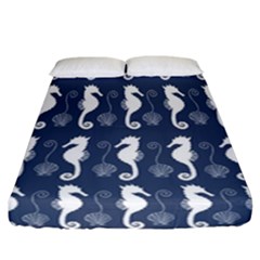 Seahorse And Shell Pattern Fitted Sheet (california King Size)