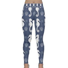 Seahorse And Shell Pattern Classic Yoga Leggings by Simbadda