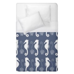 Seahorse And Shell Pattern Duvet Cover (single Size) by Simbadda