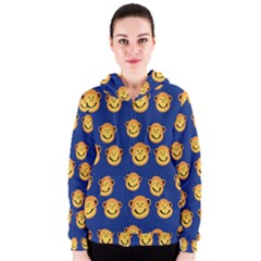 Monkeys Seamless Pattern Women s Zipper Hoodie by Simbadda