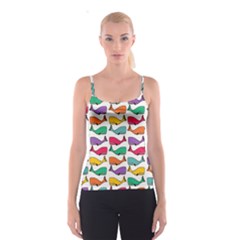 Small Rainbow Whales Spaghetti Strap Top by Simbadda