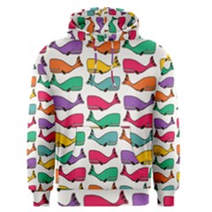 Small Rainbow Whales Men s Pullover Hoodie by Simbadda