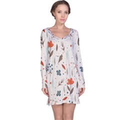 Seamless Floral Patterns  Long Sleeve Nightdress by TastefulDesigns