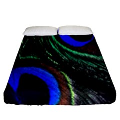 Peacock Feather Fitted Sheet (queen Size)