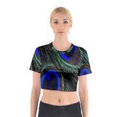 Peacock Feather Cotton Crop Top by Simbadda