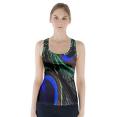 Peacock Feather Racer Back Sports Top by Simbadda