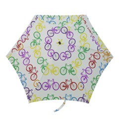 Rainbow Colors Bright Colorful Bicycles Wallpaper Background Mini Folding Umbrellas by Simbadda