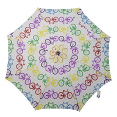 Rainbow Colors Bright Colorful Bicycles Wallpaper Background Hook Handle Umbrellas (large) by Simbadda