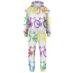 Rainbow Colors Bright Colorful Bicycles Wallpaper Background Hooded Jumpsuit (men)  by Simbadda