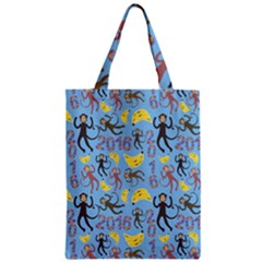 Cute Monkeys Seamless Pattern Zipper Classic Tote Bag by Simbadda