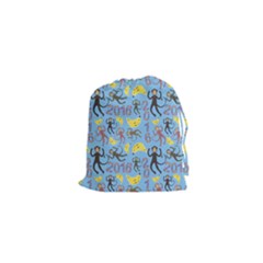 Cute Monkeys Seamless Pattern Drawstring Pouches (xs)  by Simbadda