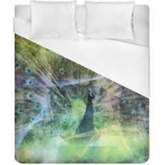 Digitally Painted Abstract Style Watercolour Painting Of A Peacock Duvet Cover (california King Size) by Simbadda