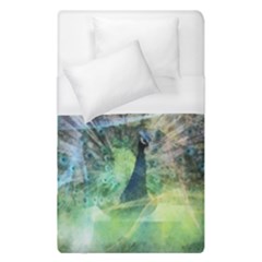 Digitally Painted Abstract Style Watercolour Painting Of A Peacock Duvet Cover (single Size) by Simbadda