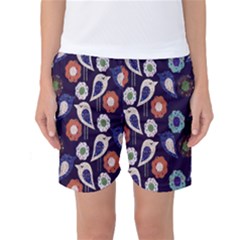 Cute Birds Pattern Women s Basketball Shorts by Simbadda