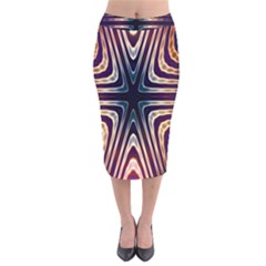 Colorful Seamless Vibrant Pattern Velvet Midi Pencil Skirt