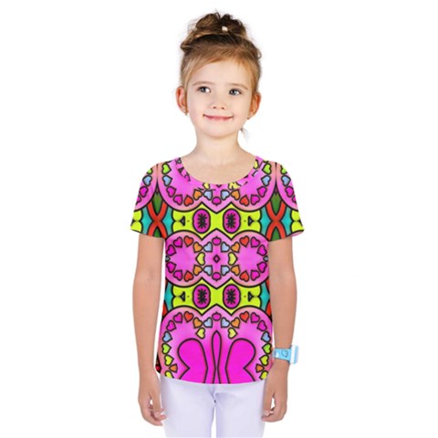 Love Hearths Colourful Abstract Background Design Kids  One Piece Tee by Simbadda