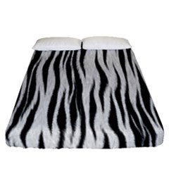 Black White Seamless Fur Pattern Fitted Sheet (queen Size) by Simbadda