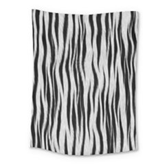 Black White Seamless Fur Pattern Medium Tapestry