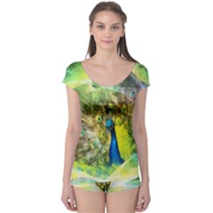 Peacock Digital Painting Boyleg Leotard  by Simbadda