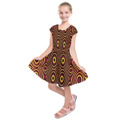 Vibrant Pattern Kids  Short Sleeve Dress