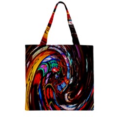 Abstract Chinese Inspired Background Zipper Grocery Tote Bag by Simbadda