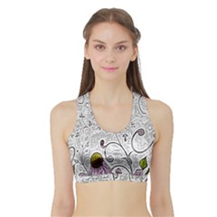 Abstract Pattern Sports Bra With Border by Simbadda