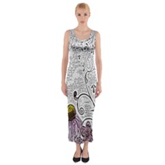 Abstract Pattern Fitted Maxi Dress by Simbadda