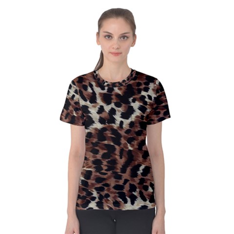 Background Fabric Animal Motifs Women s Cotton Tee by Simbadda