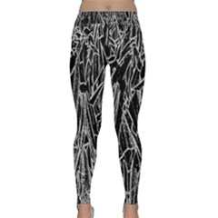 Gray Background Pattern Classic Yoga Leggings by Simbadda