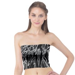 Gray Background Pattern Tube Top by Simbadda