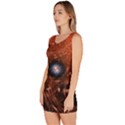 Fractal Peacock World Background Sleeveless Bodycon Dress View2