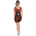 Fractal Peacock World Background Sleeveless Bodycon Dress View4