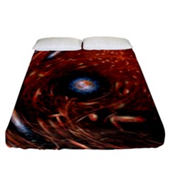 Fractal Peacock World Background Fitted Sheet (king Size)