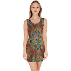 Peacock Pattern Background Sleeveless Bodycon Dress by Simbadda