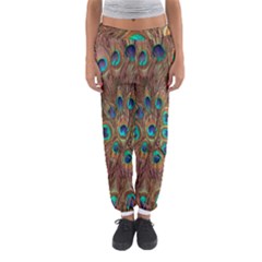 Peacock Pattern Background Women s Jogger Sweatpants by Simbadda