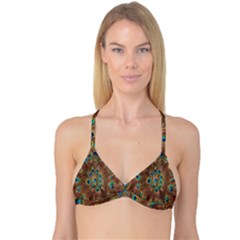 Peacock Pattern Background Reversible Tri Bikini Top by Simbadda