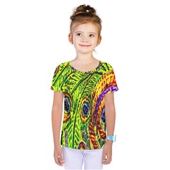 Glass Tile Peacock Feathers Kids  One Piece Tee