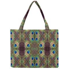 Beautiful Peacock Feathers Seamless Abstract Wallpaper Background Mini Tote Bag by Simbadda