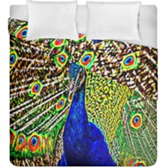 Graphic Painting Of A Peacock Duvet Cover Double Side (king Size) by Simbadda