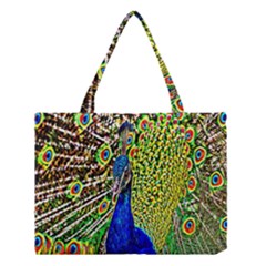 Graphic Painting Of A Peacock Medium Tote Bag by Simbadda