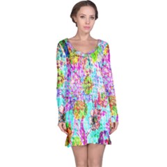 Bright Rainbow Background Long Sleeve Nightdress by Simbadda