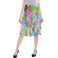 Bright Rainbow Background Midi Beach Skirt by Simbadda