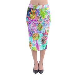 Bright Rainbow Background Midi Pencil Skirt by Simbadda