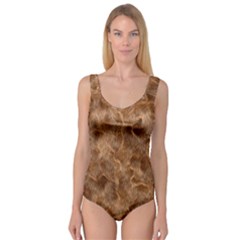 Brown Seamless Animal Fur Pattern Princess Tank Leotard  by Simbadda