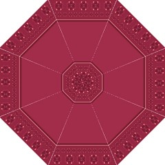 Heart Pattern Background In Dark Pink Folding Umbrellas by Simbadda