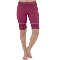 Heart Pattern Background In Dark Pink Cropped Leggings  by Simbadda