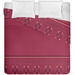 Heart Pattern Background In Dark Pink Duvet Cover Double Side (king Size) by Simbadda