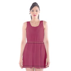 Heart Pattern Background In Dark Pink Scoop Neck Skater Dress by Simbadda