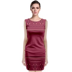 Heart Pattern Background In Dark Pink Classic Sleeveless Midi Dress by Simbadda